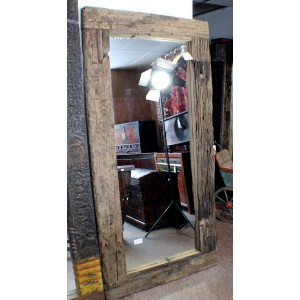 79" vintage wall rustic mirror hand made old wood frame natural oversize 1206WB   331427789777